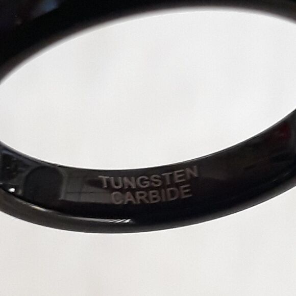 Tungsten Abalone Inlay Polished Comfort Fit Ring 4mm "Black" ~ (Size 11) NEW!! - Picture 2 of 4